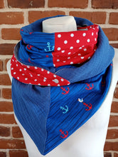 schniesel.Anker Blau Caja Dreieckstuch