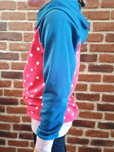 schniesel.Blau Rot Altrosa Punkte Pulli