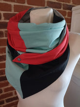 schniesel.Uny Rot Mint Schwarz Tuch