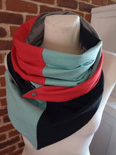 schniesel.Uny Rot Mint Schwarz Tuch