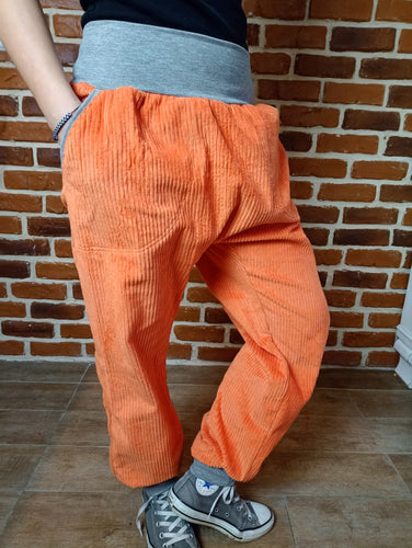 schniesel.Orange Breitcord Schlawinerbaumwollhose