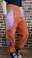 schniesel.Bunte Orange Breitcord Cargo Pumphose