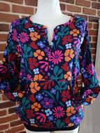 Crazy Flower Musselinbluse