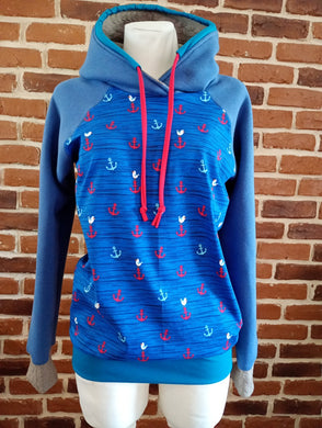 schniesel.Blau Rot Anker Pulli
