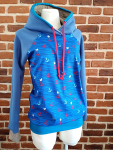 schniesel.Blau Rot Anker Pulli