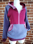 Lila Weinrot Altrosa Musselinbluse
