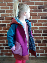 schniesel.Beere Altrosa Petrol Braun Walkjacke