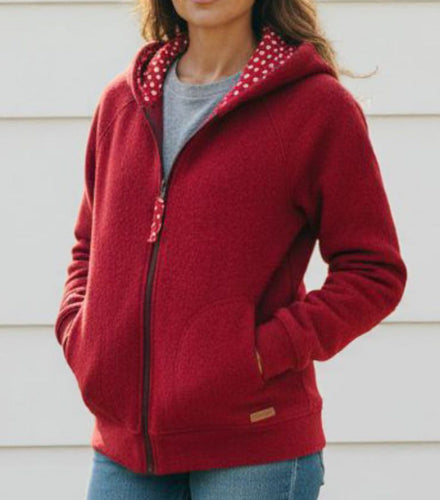 schniesel.Rote Caja Walkjacke