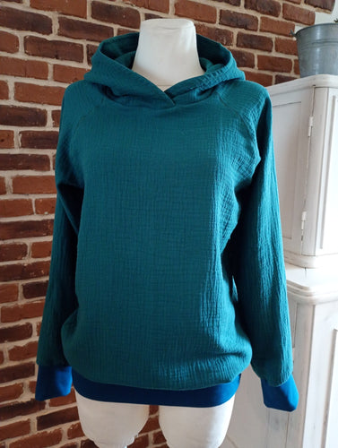 schniesel.Petrol Musselin Pulli