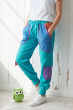 schniesel.Bunte Petrol Blau Orange Cargo Pumphose