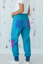 schniesel.Bunte Petrol Blau Orange Cargo Pumphose