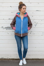 schniesel.Blau Braun Grapefruit Walkajcke