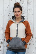 Rost Beige Grau Leo Fleecepulli