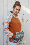 Eulchen Rost Bunt Fleece Pulli