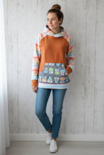 schniesel.Eulchen Rost Bunt Fleece Pulli