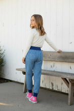 schniesel.Ringel Jeans Senfgelb Baumwollpumphose