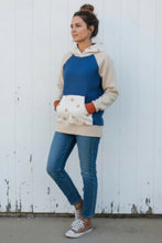 schniesel.Blau Beige Wale Musselin Pulli