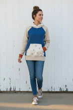 schniesel.Blau Beige Wale Musselin Pulli