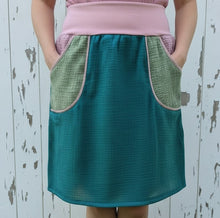 schniesel.Petrol Altrosa Olive Musselinrock