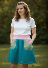 schniesel.Petrol Altrosa Olive Musselinrock