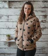 Beige Herzchen Teddyjacke
