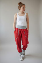 schniesel.Rot Grau Musselinpumphose