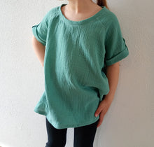 schniesel.Aquablau Musselinshirt