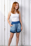Robben Blau Musselin Shorts