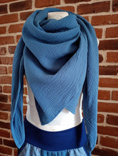 schniesel.Jeansblau Musselin Viereckstuch