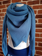 schniesel.Jeansblau Musselin Viereckstuch