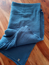 schniesel.Jeansblau Musselin Viereckstuch