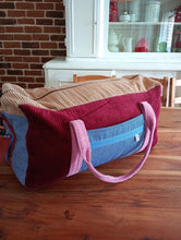 schniesel.Beige Blau Weinrot Blümchen  ReiseTasche Weekender