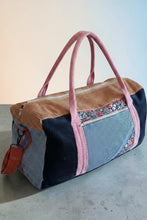 schniesel.Beige Blau Weinrot Blümchen  ReiseTasche Weekender
