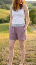 schniesel.Mauve Grau Musselin Shorts