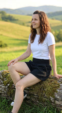 schniesel.Schwarze Blacki Musselin Shorts