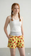 Erdbeer Gelb Baumwoll Shorts