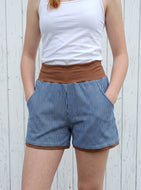 Jeans Streifen Rehbraun Shorts