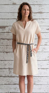 Creme Leo Musselin Kleid