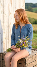 schniesel.Blau Herzchen Musselinjacke