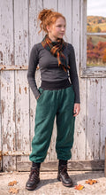 Waldgrün Schwarz Walkhose