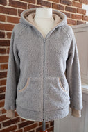 Grau Beige Teddyjacke