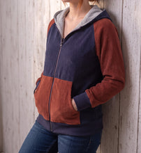 Blau Rostbraun Grau Cordjacke