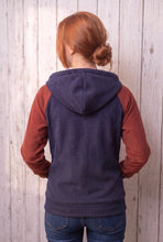 Blau Rostbraun Grau Cordjacke