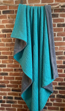 Türkis Zopf Kuscheldecke