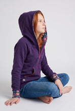 Lila Pink Bunte Blumen Sweatjacke