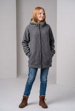 Grau Gelb gestreift Walkjacke