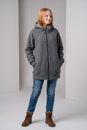 Grau Gelb gestreift Walkjacke