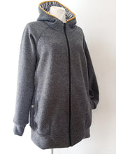 Grau Gelb gestreift Walkjacke