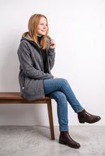 Grau Gelb gestreift Walkjacke