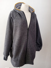 Grau Gelb gestreift Walkjacke